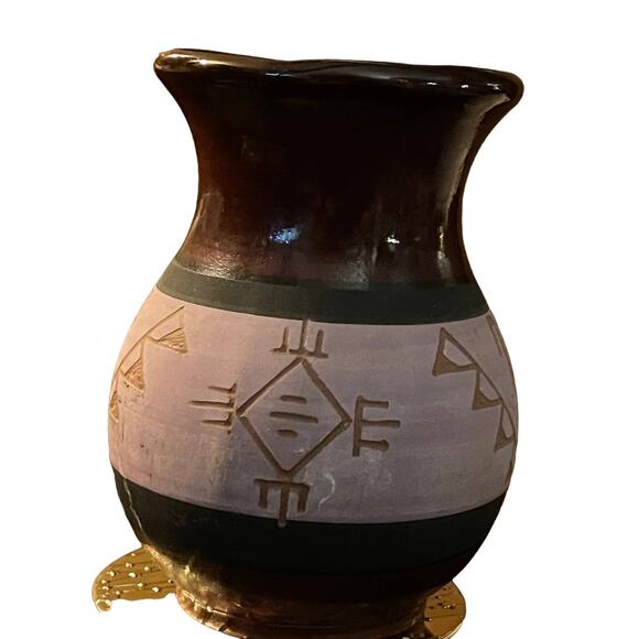 VINTAGE SMALL NATIVE AMERICAN SMALL CONTAINER ARTSIST GASKIN - Picture 3 of 3